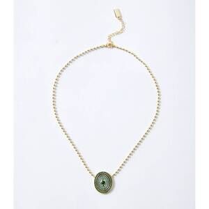 NEW NATIVE GEM women's gemstone disc necklace in aqua